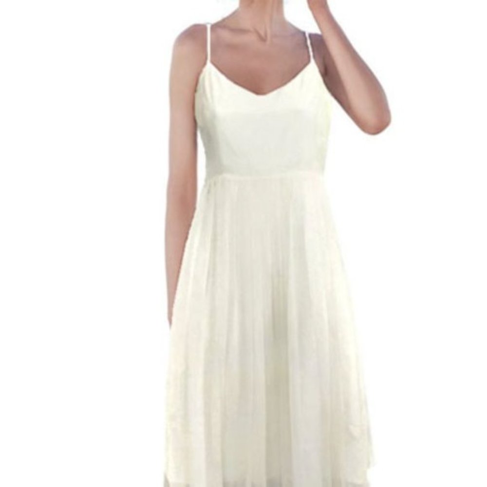 NEW Cupcakes and Cashmere Fit-n-Flare Ivory Strappy Classy Dress Size 0**